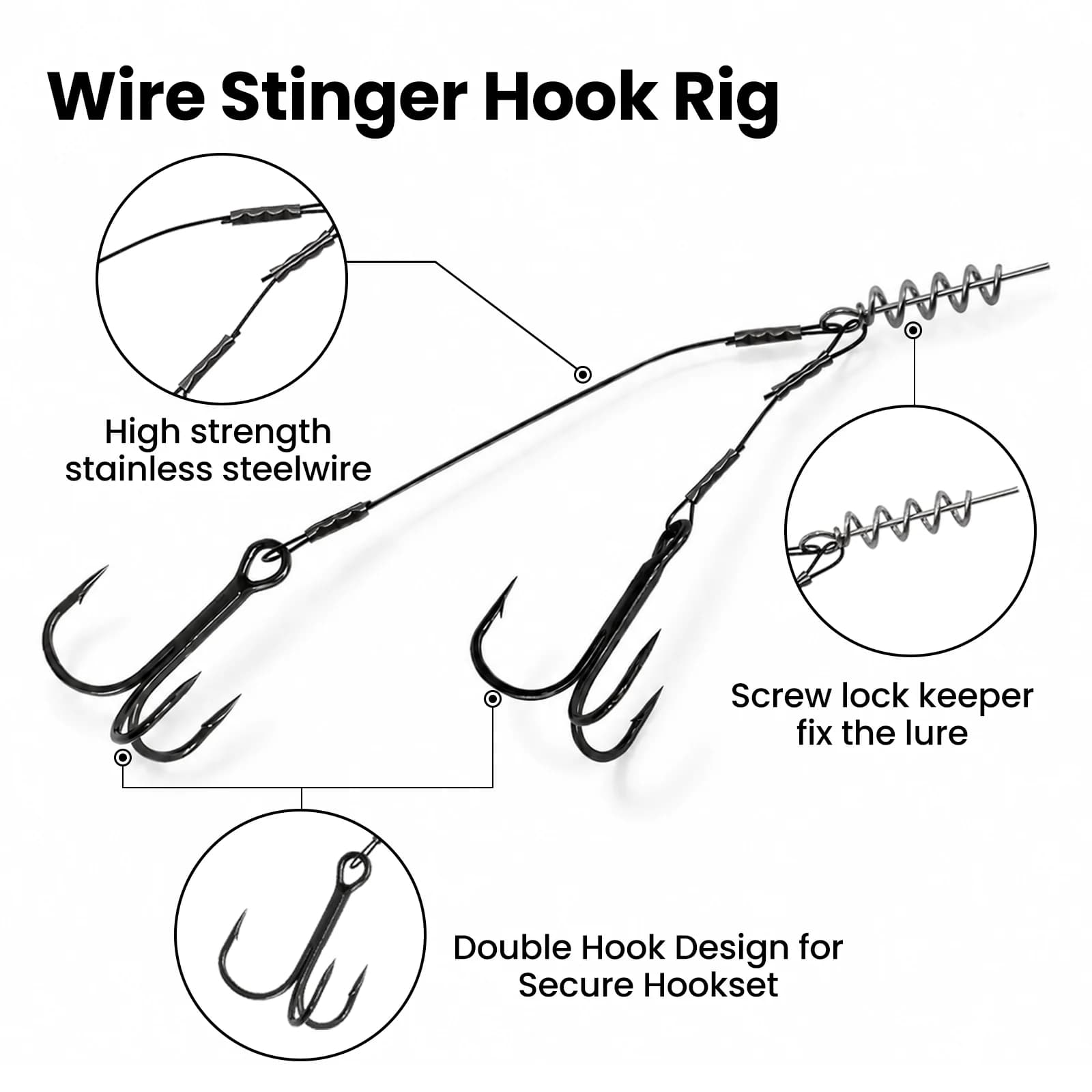 Hea-stingeri rig kolmikhaakudega pehmete silikoonmootorite jaoks