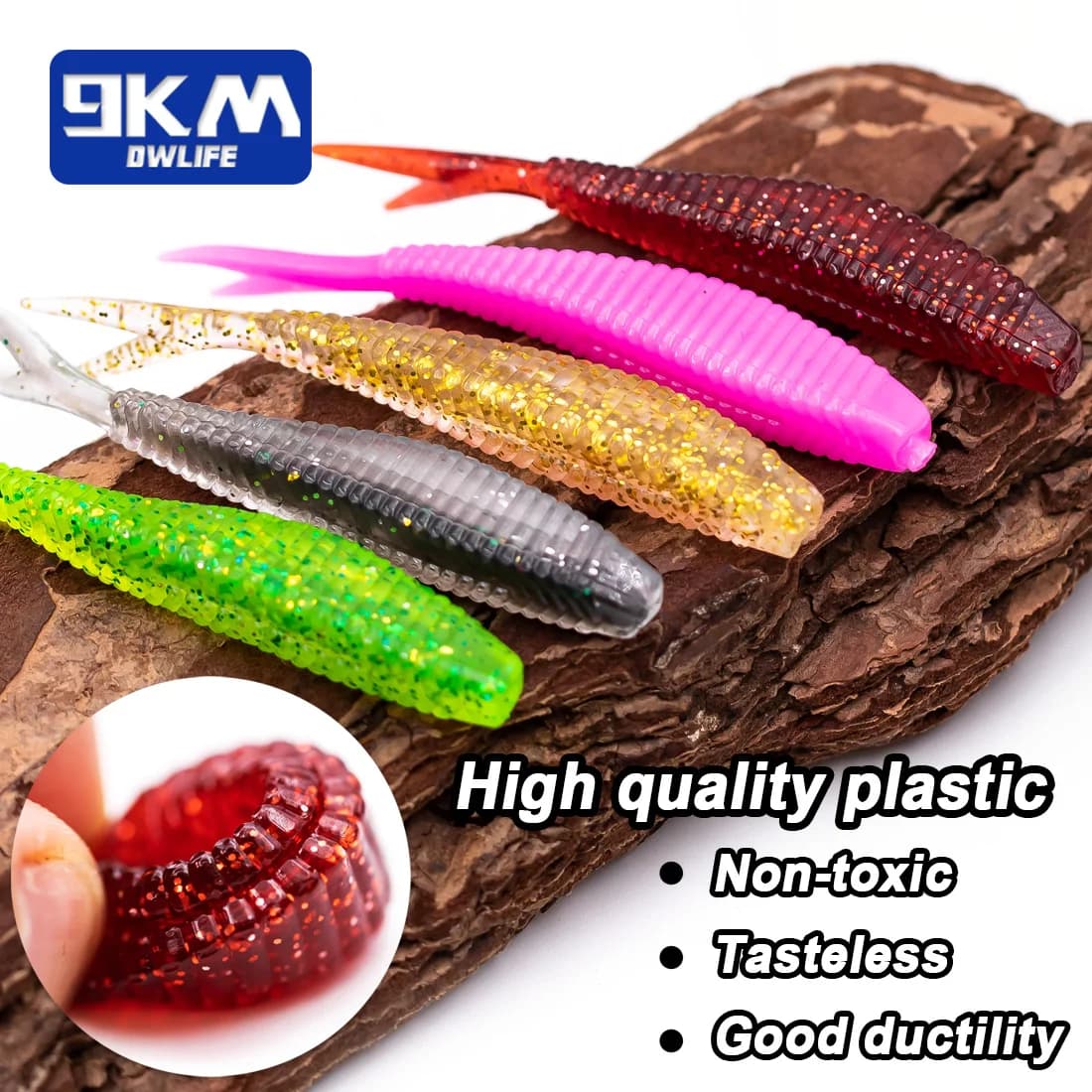 Pehmed plastist kahvli sabaga ujuvad lood, 15 tk, 7 cm