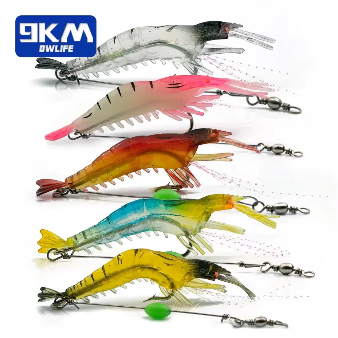 5 tk pehmed silikoonist krevetikud koos konksudega